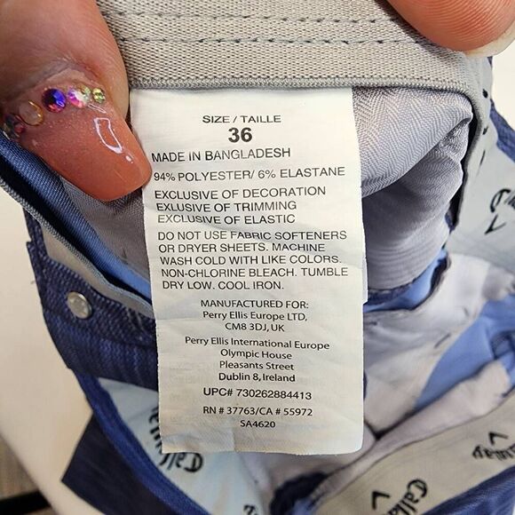 Callaway Performance Golf Short Peacoat, Size 34 I7 - Picture 6 of 7